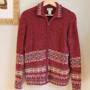 Fair Isle, Scandi Zip Sweater - S
